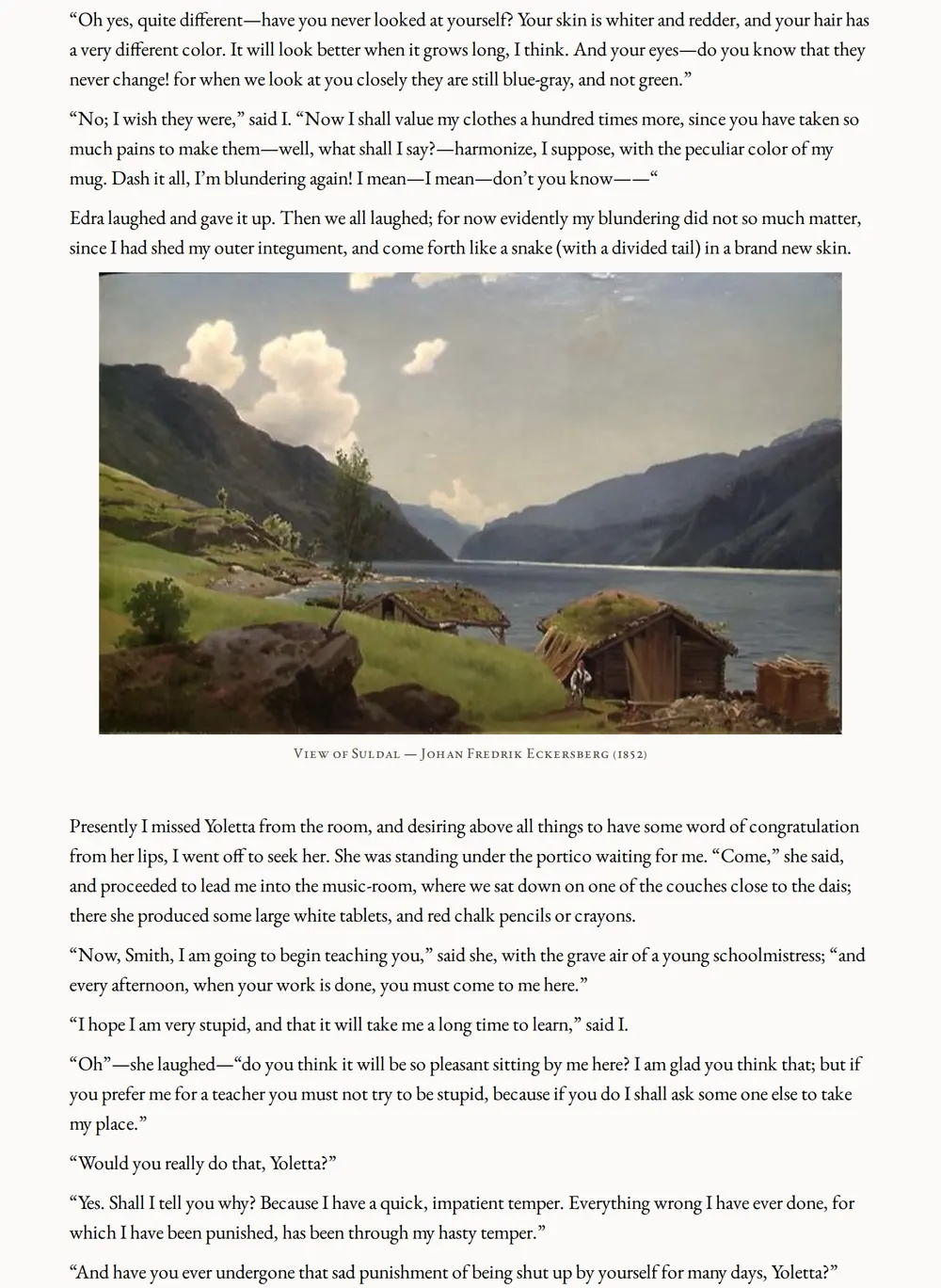 A page of A Crystal Age as set for this edition