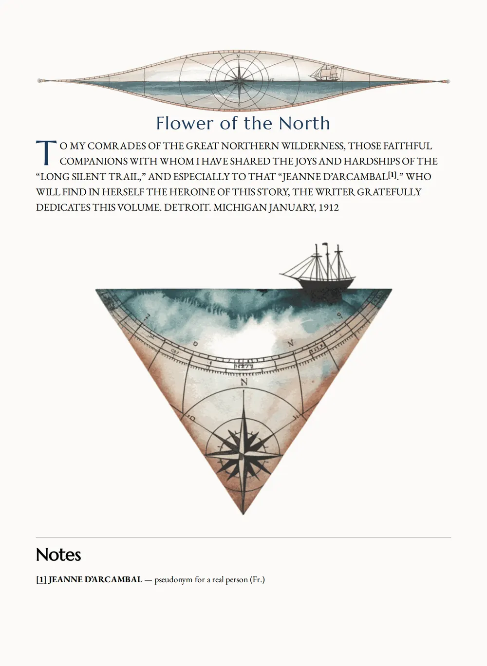 A page of Flower of the North as set for this edition
