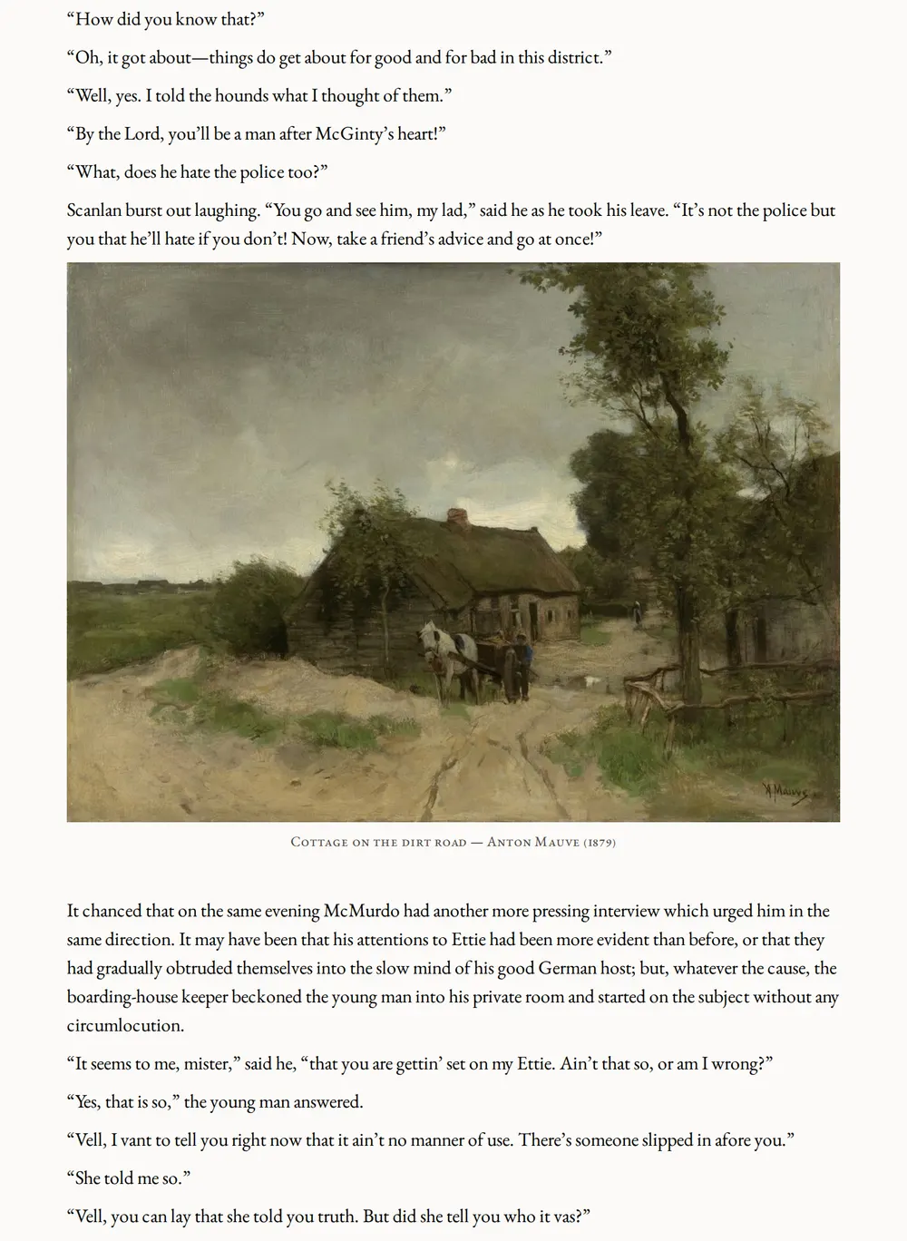 A page of The Valley of Fear as set for this edition