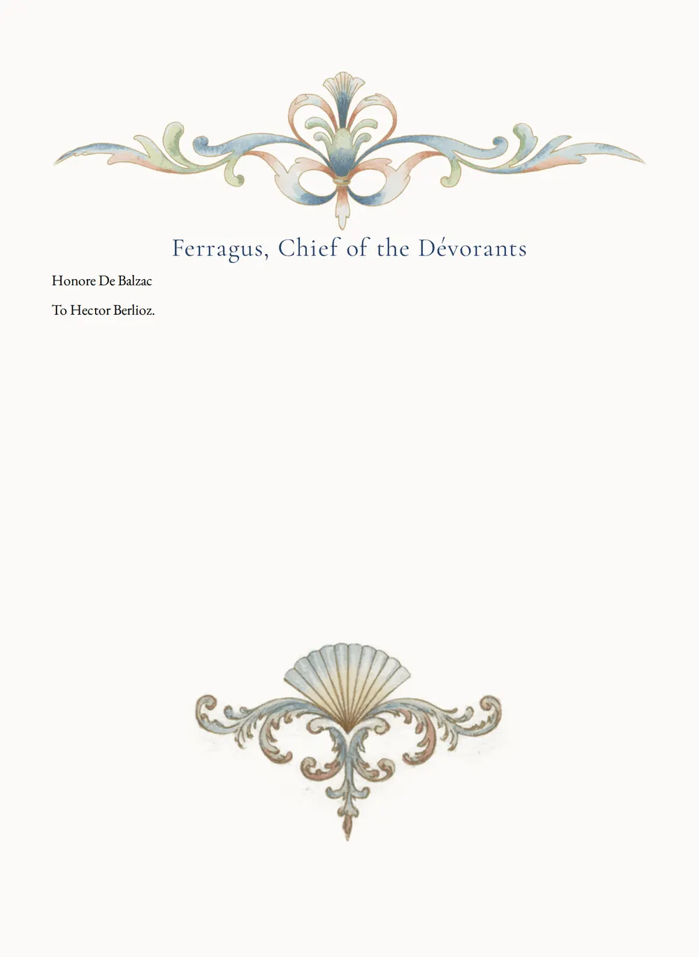A page of Ferragus, Chief of the Dévorants as set for this edition